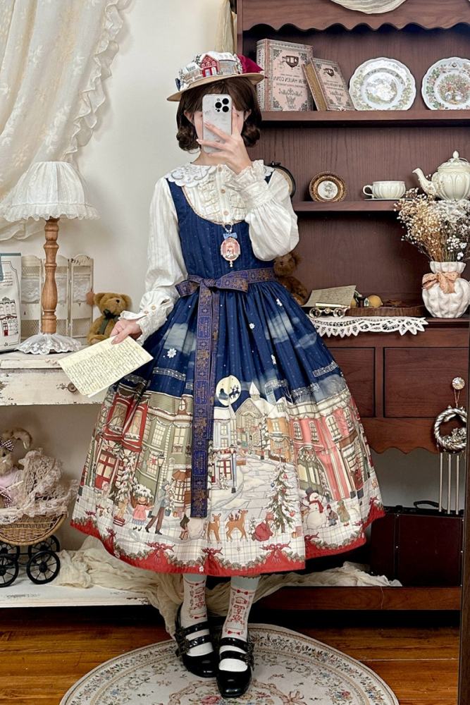 Miss Point Winter Town Plus Size Prints Lolita Jumper Skirt