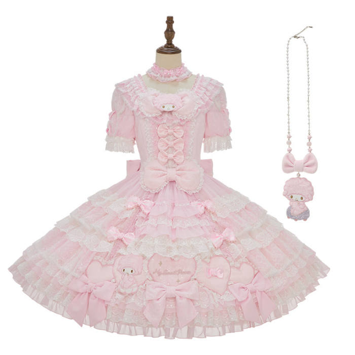 Summer Fairy Sanrio Collaborated My Sweet Piano Lolita Furry JSK Cape and OP