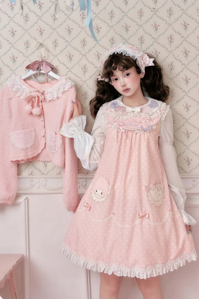 Summer Fairy Sanrio Collaborated My Sweet Piano Lolita JSK SK Blouse and Cardigan