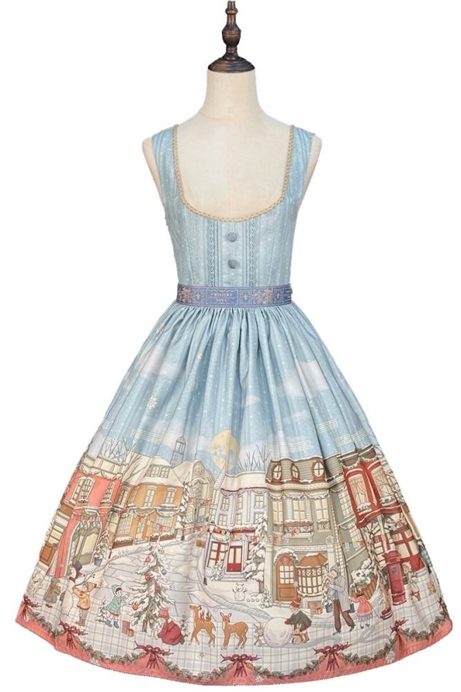 Miss Point Winter Town Plus Size Prints Lolita Jumper Skirt