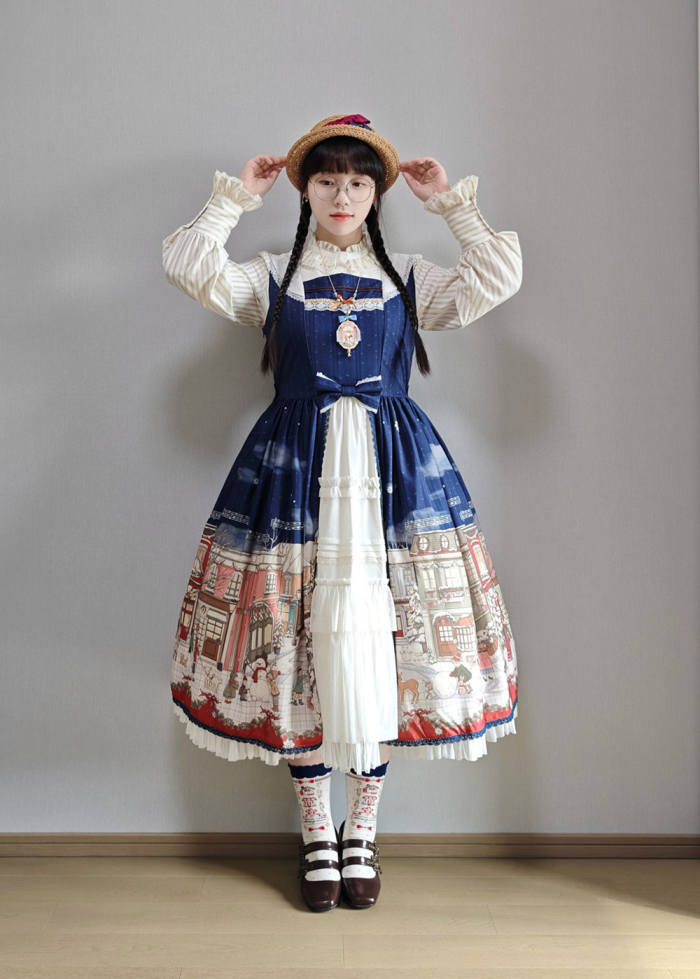 Miss Point Winter Town Plus Size Prints Lolita Jumper Skirt