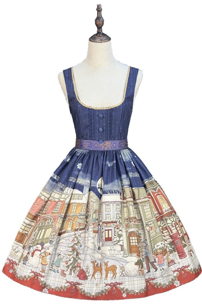 Miss Point Winter Town Plus Size Prints Lolita Jumper Skirt