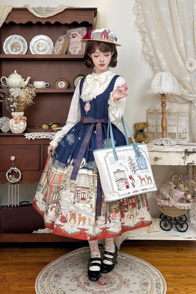 Miss Point Winter Town Plus Size Prints Lolita Jumper Skirt