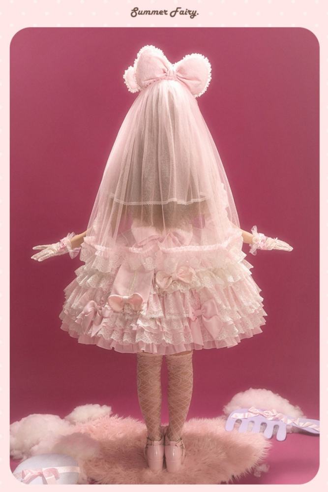 Summer Fairy Sanrio Collaborated My Sweet Piano Pink Bow Lolita Platform Shoes
