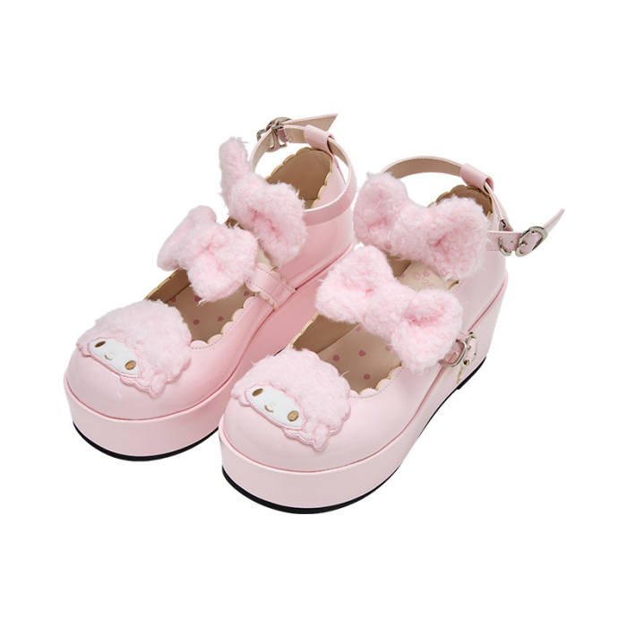 Summer Fairy Sanrio Collaborated My Sweet Piano Pink Bow Lolita Platform Shoes