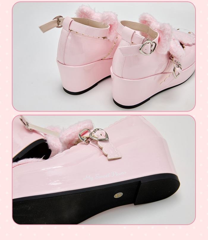 Summer Fairy Sanrio Collaborated My Sweet Piano Pink Bow Lolita Platform Shoes