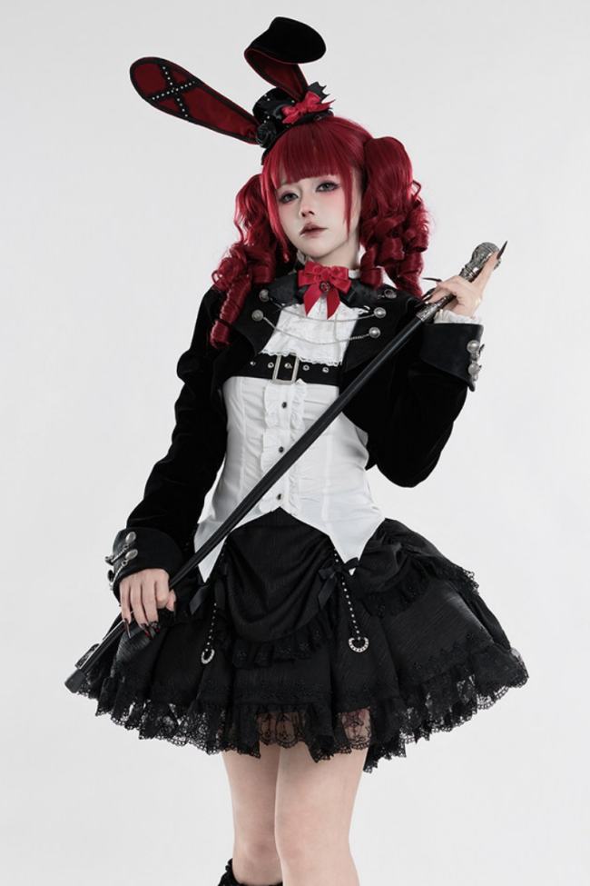 Tantuan Witch Night Gothic Lolita Blouse Skirt and Short Jacket
