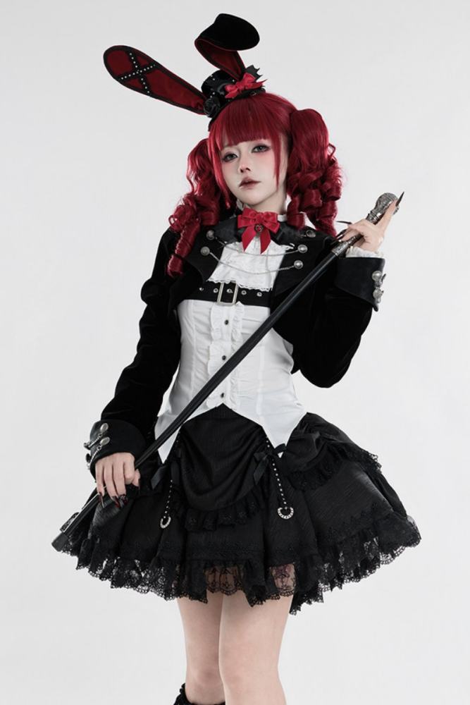Tantuan Witch Night Gothic Lolita Blouse Skirt and Short Jacket