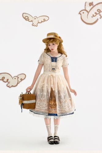 White Dove Courtyard Country Lolita JSK OP SK and Blouse