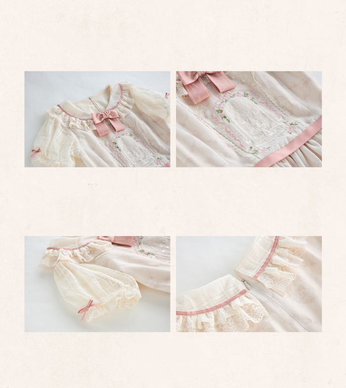 White Dove Courtyard Country Lolita JSK OP SK and Blouse