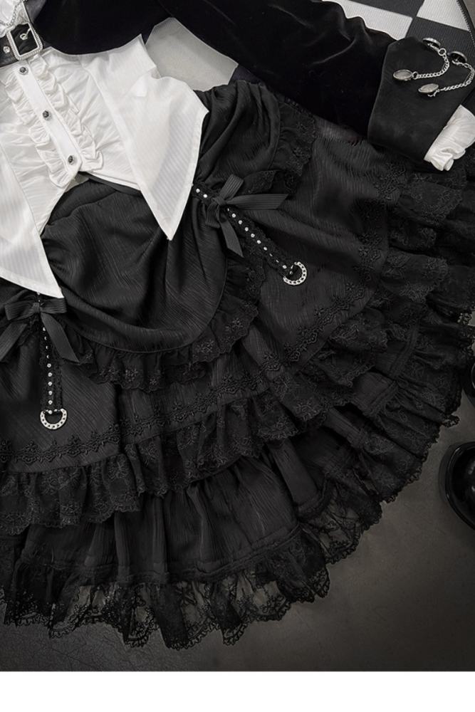 Tantuan Witch Night Gothic Lolita Blouse Skirt and Short Jacket