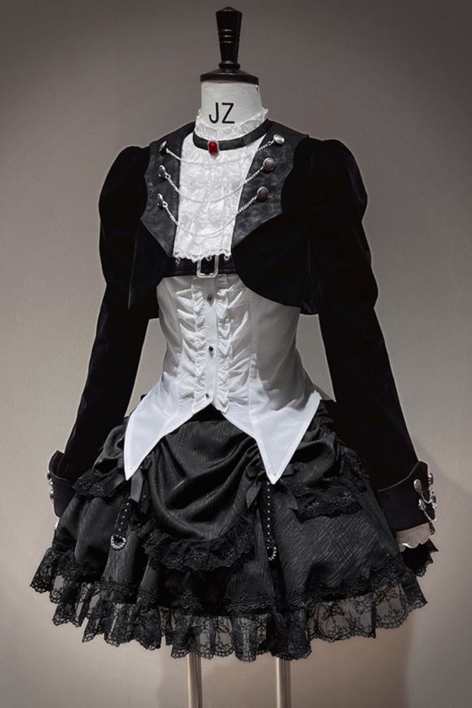 Tantuan Witch Night Gothic Lolita Blouse Skirt and Short Jacket