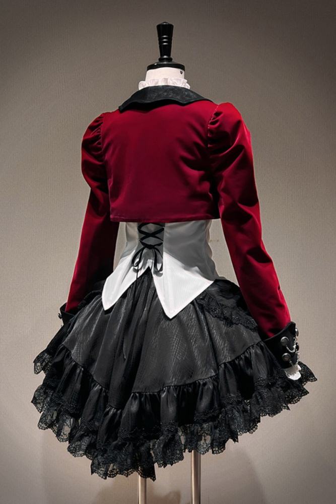 Tantuan Witch Night Gothic Lolita Blouse Skirt and Short Jacket