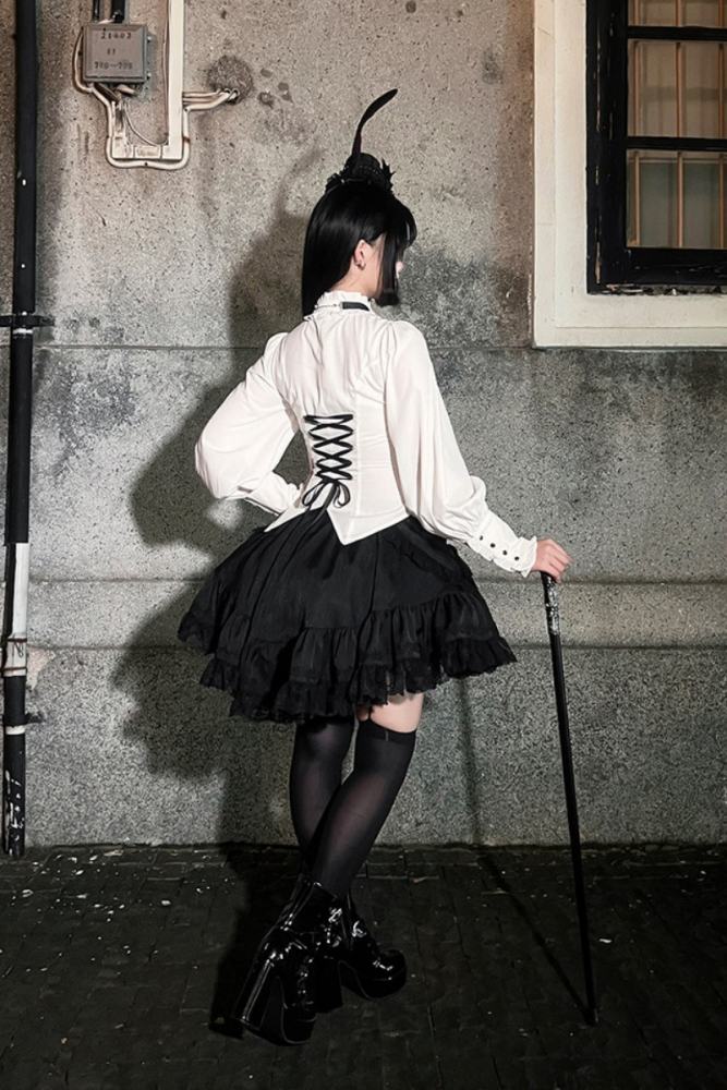 Tantuan Witch Night Gothic Lolita Blouse Skirt and Short Jacket