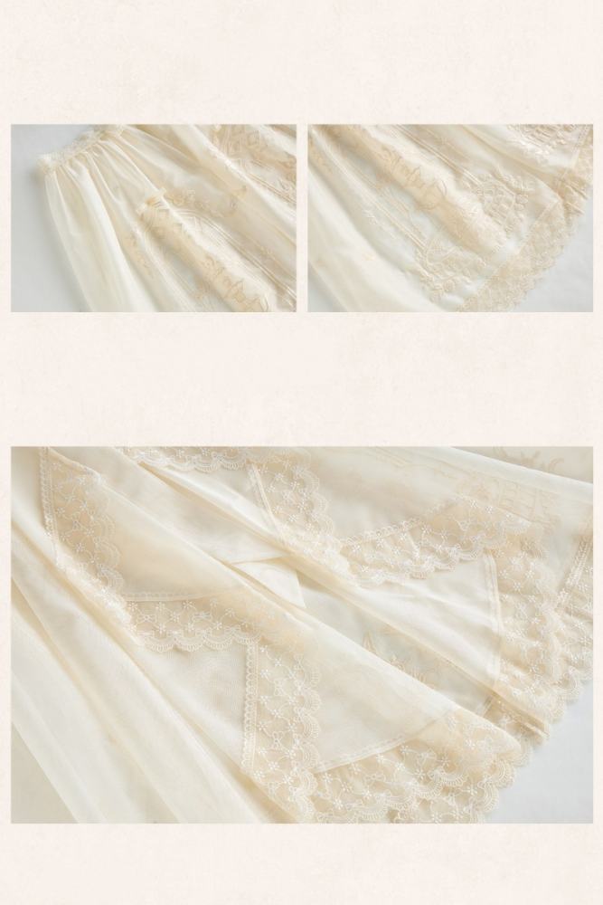 White Dove Courtyard Country Lolita JSK OP SK and Blouse