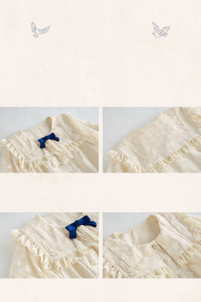 White Dove Courtyard Country Lolita JSK OP SK and Blouse