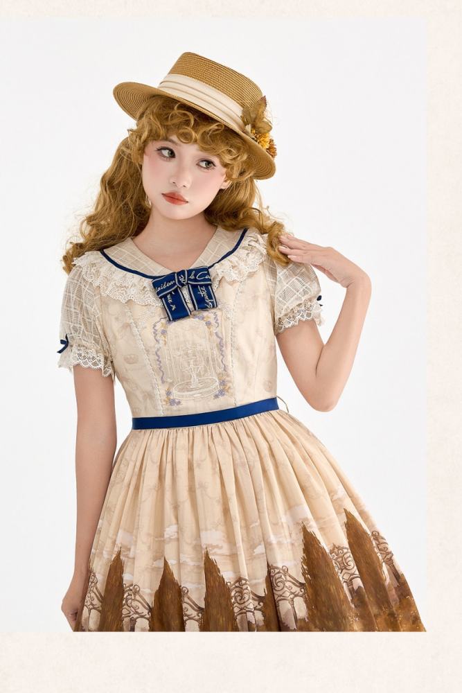 White Dove Courtyard Country Lolita JSK OP SK and Blouse