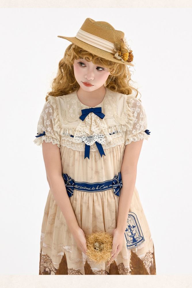 White Dove Courtyard Country Lolita JSK OP SK and Blouse