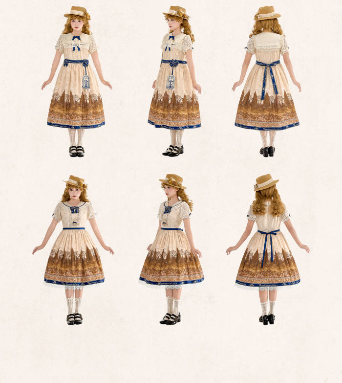 White Dove Courtyard Country Lolita JSK OP SK and Blouse