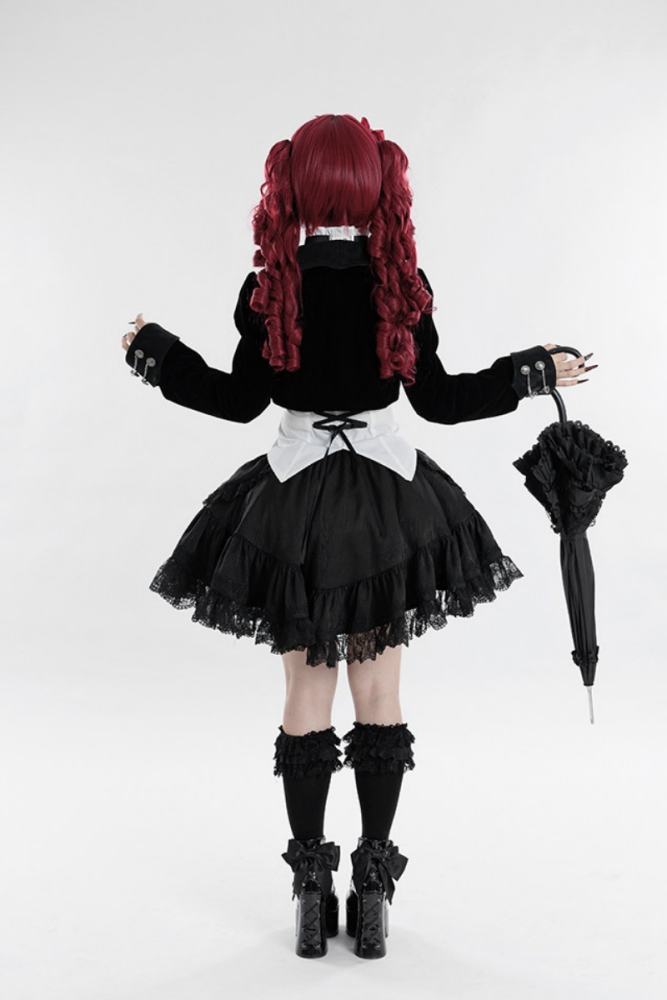 Tantuan Witch Night Gothic Lolita Blouse Skirt and Short Jacket