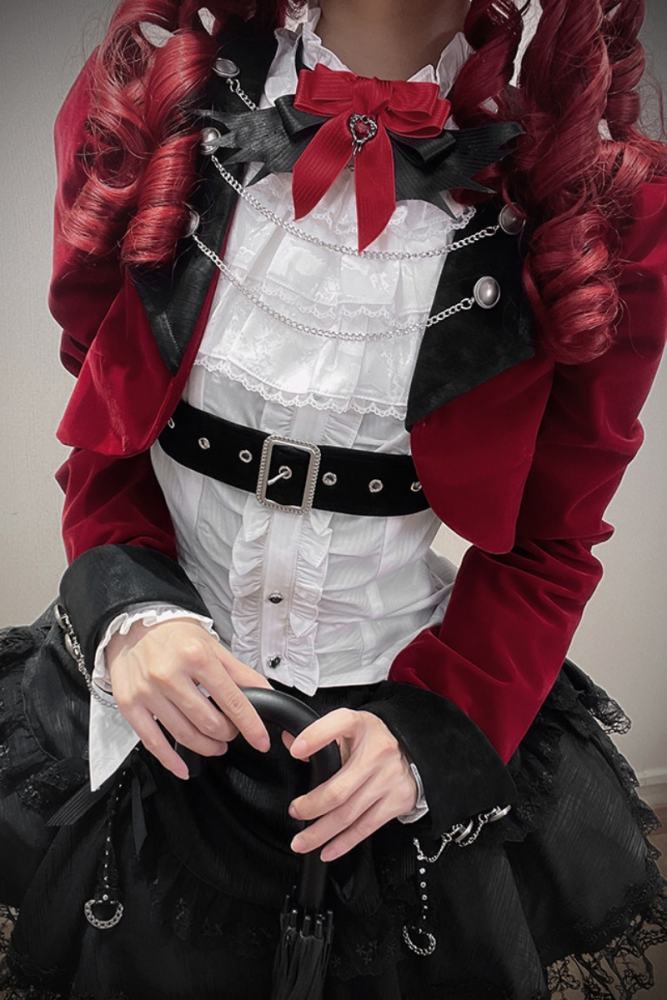 Tantuan Witch Night Gothic Lolita Blouse Skirt and Short Jacket