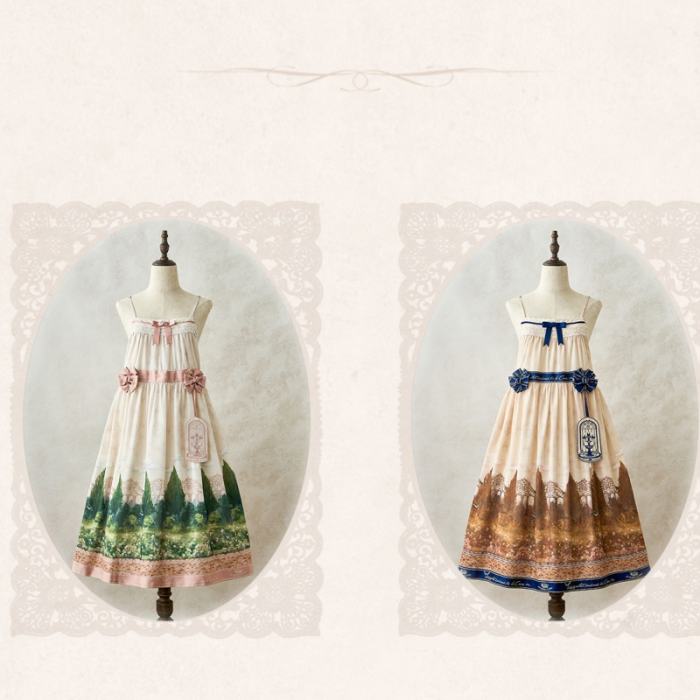 White Dove Courtyard Country Lolita JSK OP SK and Blouse