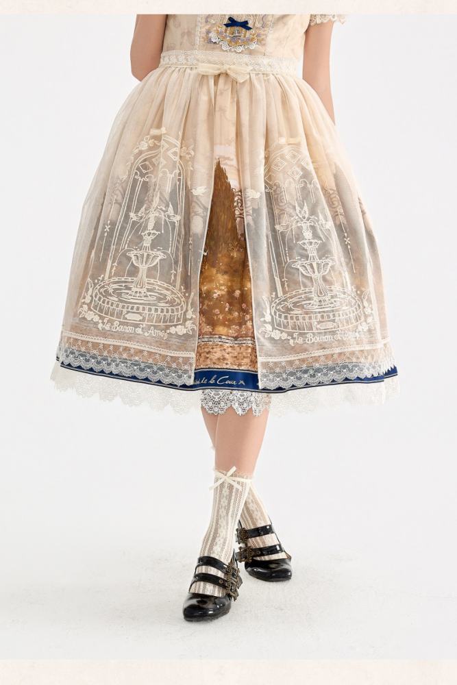 White Dove Courtyard Country Lolita JSK OP SK and Blouse