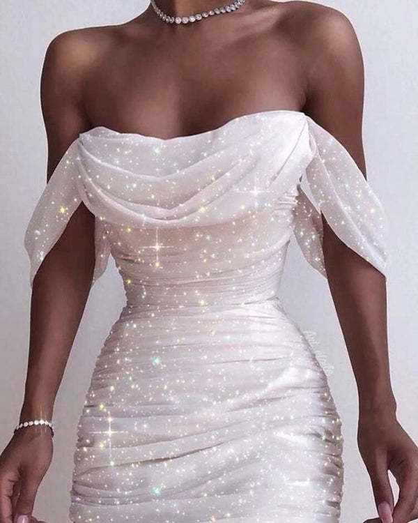 Sexy Off-the-shoulder Sequin Dress