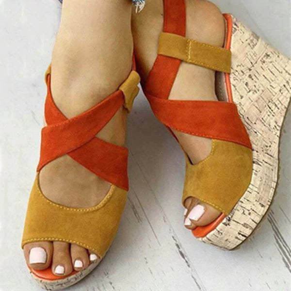 Women's Casual Peep Toe Wedge Sandals