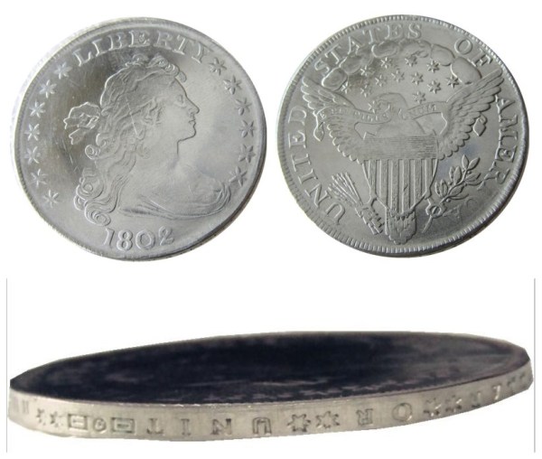 90% Silver US 1802 Draped Bust Dollar Copy Coin