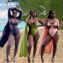 Sexy Elastic Swimsuit Sunscreen Solid Color Two Piece Set Sexy Elastic Swimsuit Sunscreen Solid Color Two Piece Set