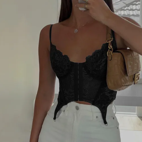 Lace corset corset with sexy temperament and short vest