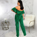 Sexy and fashionable word neck tube top jumpsuit