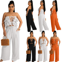 Off-the-shoulder strappy sexy two-piece suit Off-the-shoulder strappy sexy two-piece suit