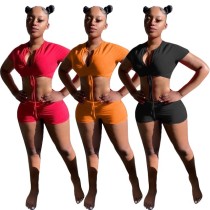 Two-piece set of solid color bow vest shorts Two-piece set of solid color bow vest shorts
