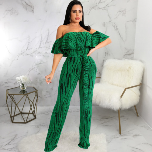 Sexy and fashionable word neck tube top jumpsuit