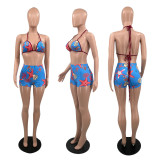 bikini print swimsuit