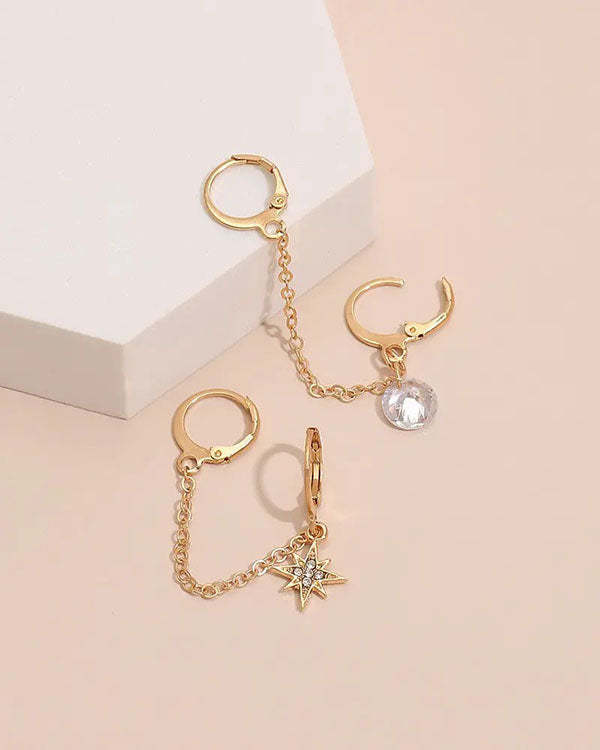 Fashion Personality Women's Simple Pentagram Earrings