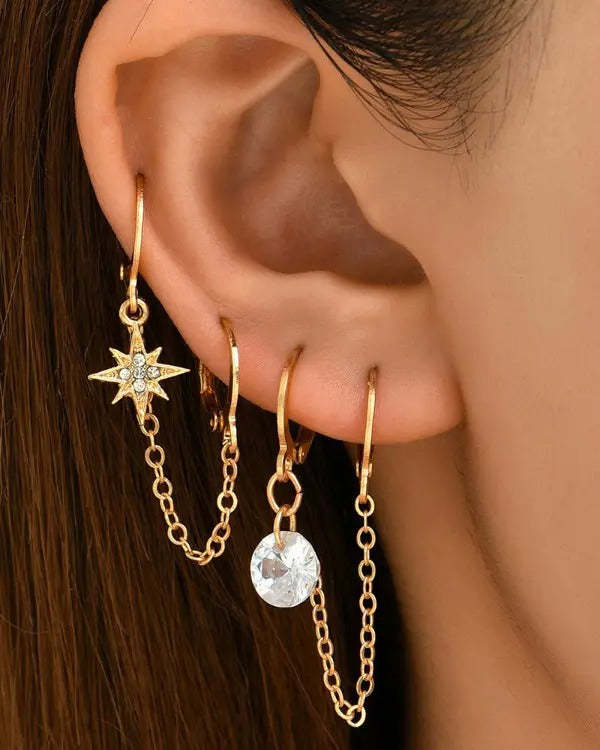 Fashion Personality Women's Simple Pentagram Earrings