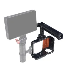 FEICHAO Camera Cage Wooden Handle with Quick Release Kit Compatible with Sony  ZV-E10 Camera