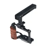 FEICHAO Camera Cage Wooden Handle with Quick Release Kit Compatible with Sony  ZV-E10 Camera
