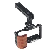 FEICHAO Camera Cage Wooden Handle with Quick Release Kit Compatible with Sony  ZV-E10 Camera