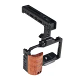 FEICHAO Camera Cage Wooden Handle with Quick Release Kit Compatible with Sony  ZV-E10 Camera
