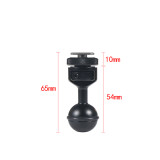 FEICHAO 1 Inch Ball Mount Head Adjustable Adapter with Cold Shoe Base for Underwater Camera Case Video Flash