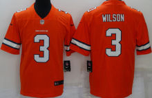 Men's Denver Broncos Wilson #3 Orange NFL Jersey  野马一代大人