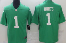 Men's Philadelphia Eagles Hurts #1 Light Green NFL Jersey  老鹰二代大人