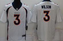 Men's Denver Broncos Wilson #3 White NFL Jersey  野马二代大人