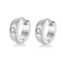 Wholesale Stainless Steel Huggie Earrings with CZ