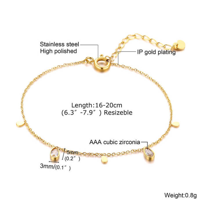 Wholesale Stainless Steel Women Bracelet with CZ