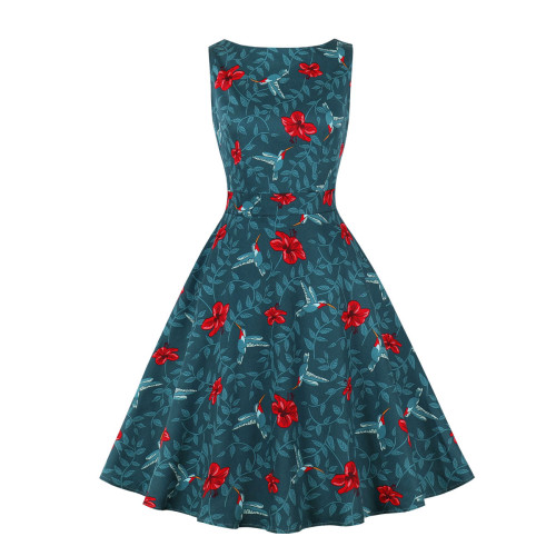 Women's New Temperament Print Retro Skater Dresses